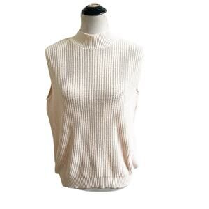 Diane Von Furstenburg Pink Sleeveless Sweater Vintage Mock Neck Size Large